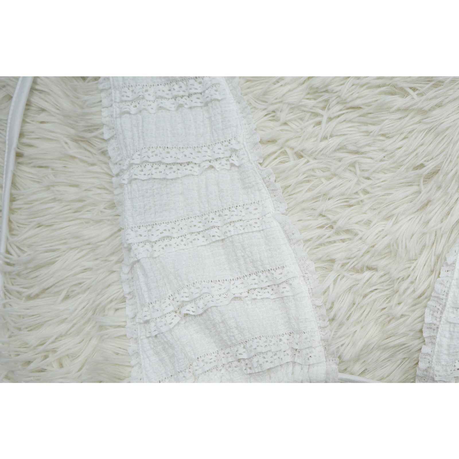 Summer Women Cow Shutter Lace Sleeveless Lace Backless Skirt Two-piece Set 21