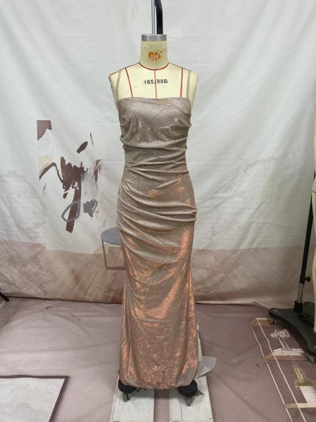 Women summer suspender long dress sleeveless elegant evening dress 9