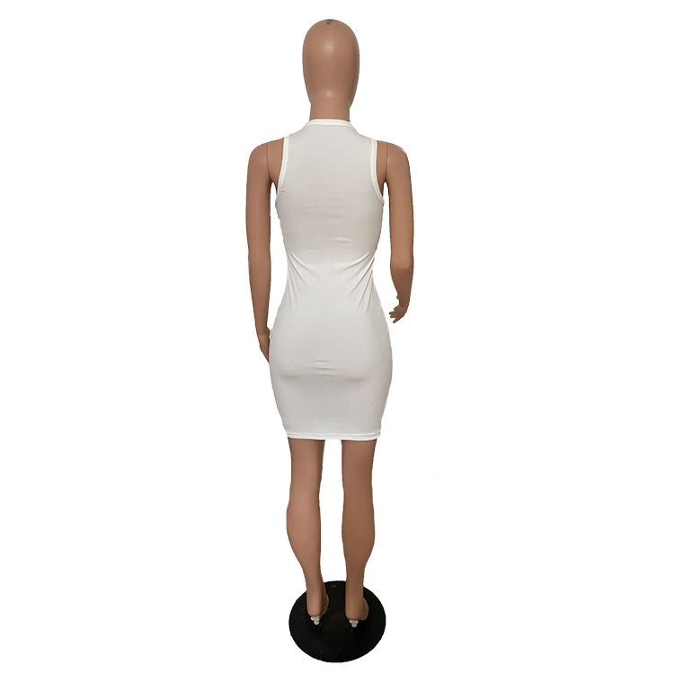 Slim Fit Ribbed print Sleeveless bodycon Dress 7