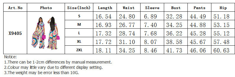 Fashion Printed Short-Sleeved Top Wide-Leg Pants Two Piece Set 8