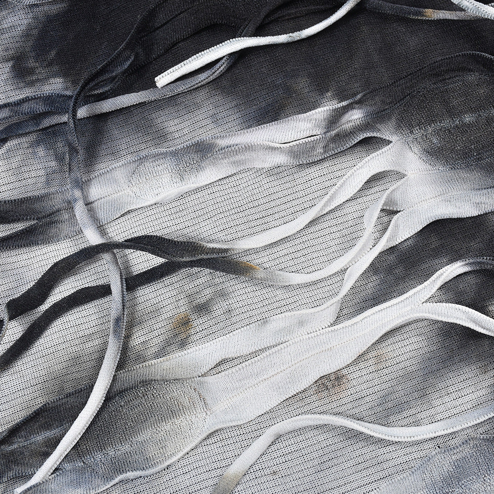 Women Tie Dye Long Sleeve Fringe Sexy Backless Bodycon Dress 13