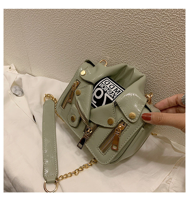 Women Uniform Bag Turndown Collar Jacket Style Bag 23