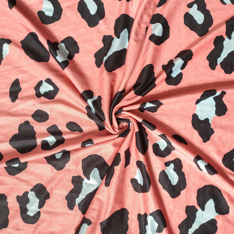 Sexy Plus Size Women's Spring Leopard Print Puff Sleeve Dress 17