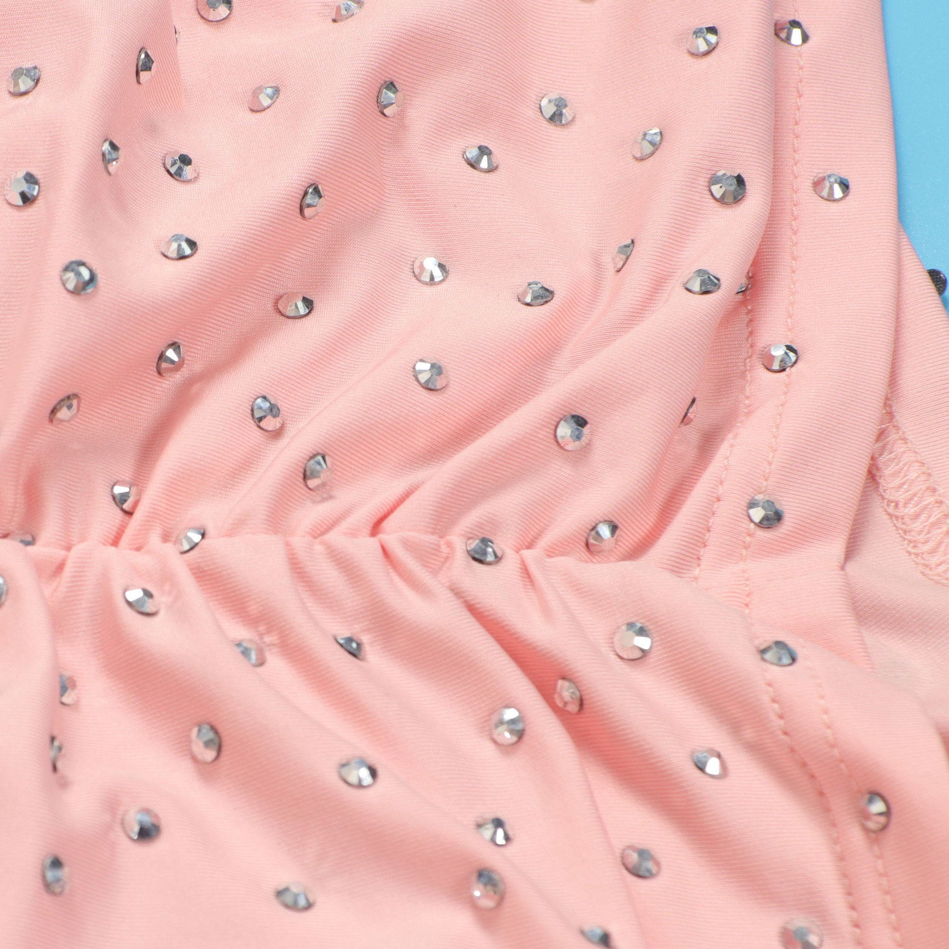 Sexy Slim Beaded Patchwork Sling Pleated Bodycon Dress 17