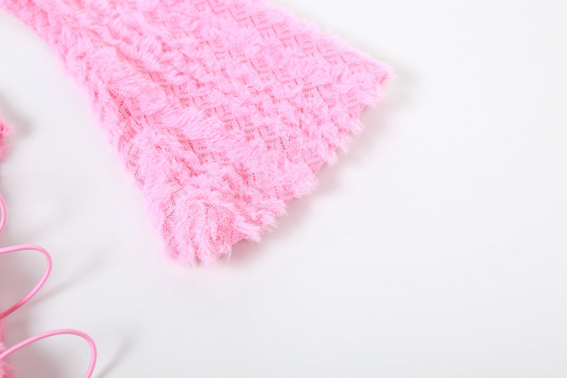 Women Clothing Off Shoulder Sexy Chest Wrap Hollow Backless Slit Dress 15