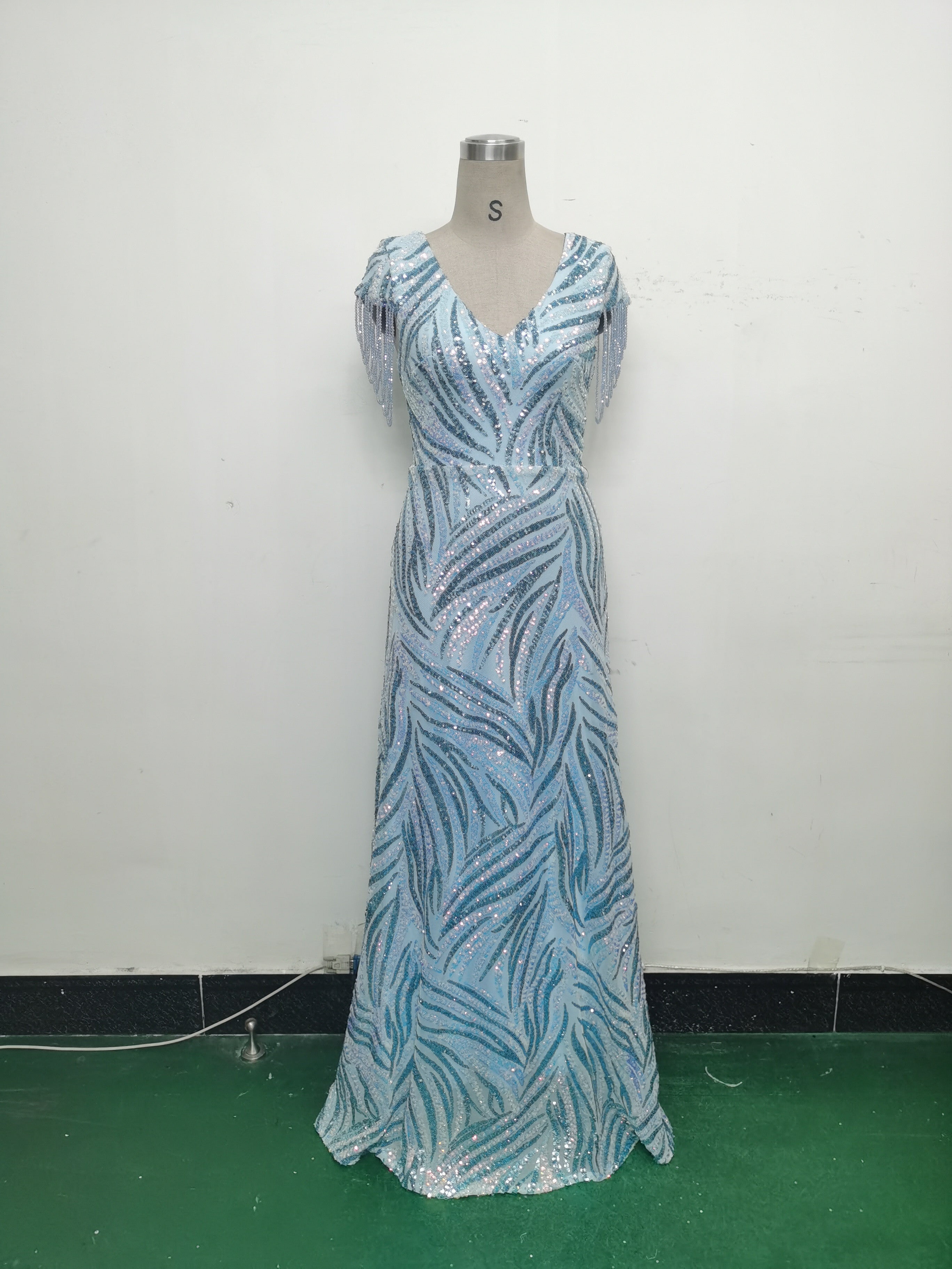 Women Sequin Beaded Evening Dress 35