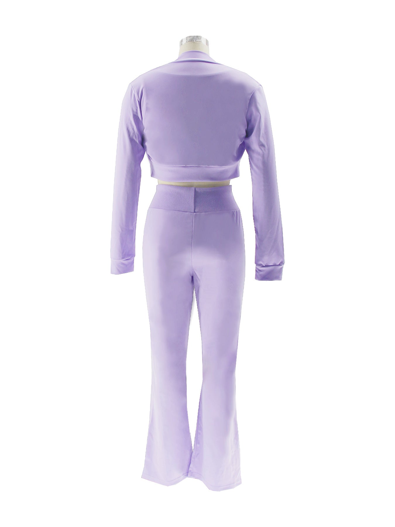 Women's Solid Color Long Sleeve Sexy Open Waist Casual Sports Three-Piece Pants Set 21