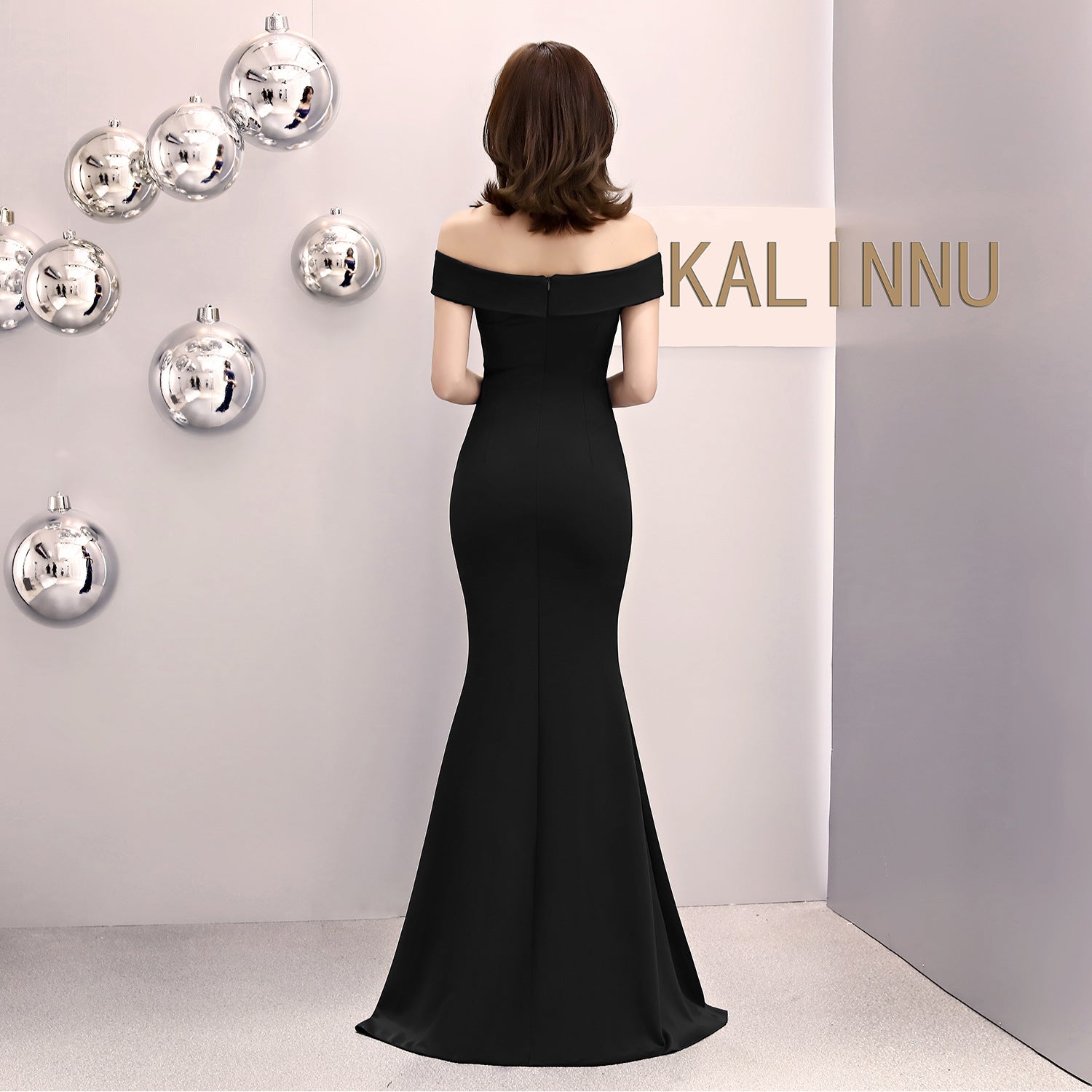 Women Summer Formal Off Shoulder High Slit Mermaid Evening Dress 16