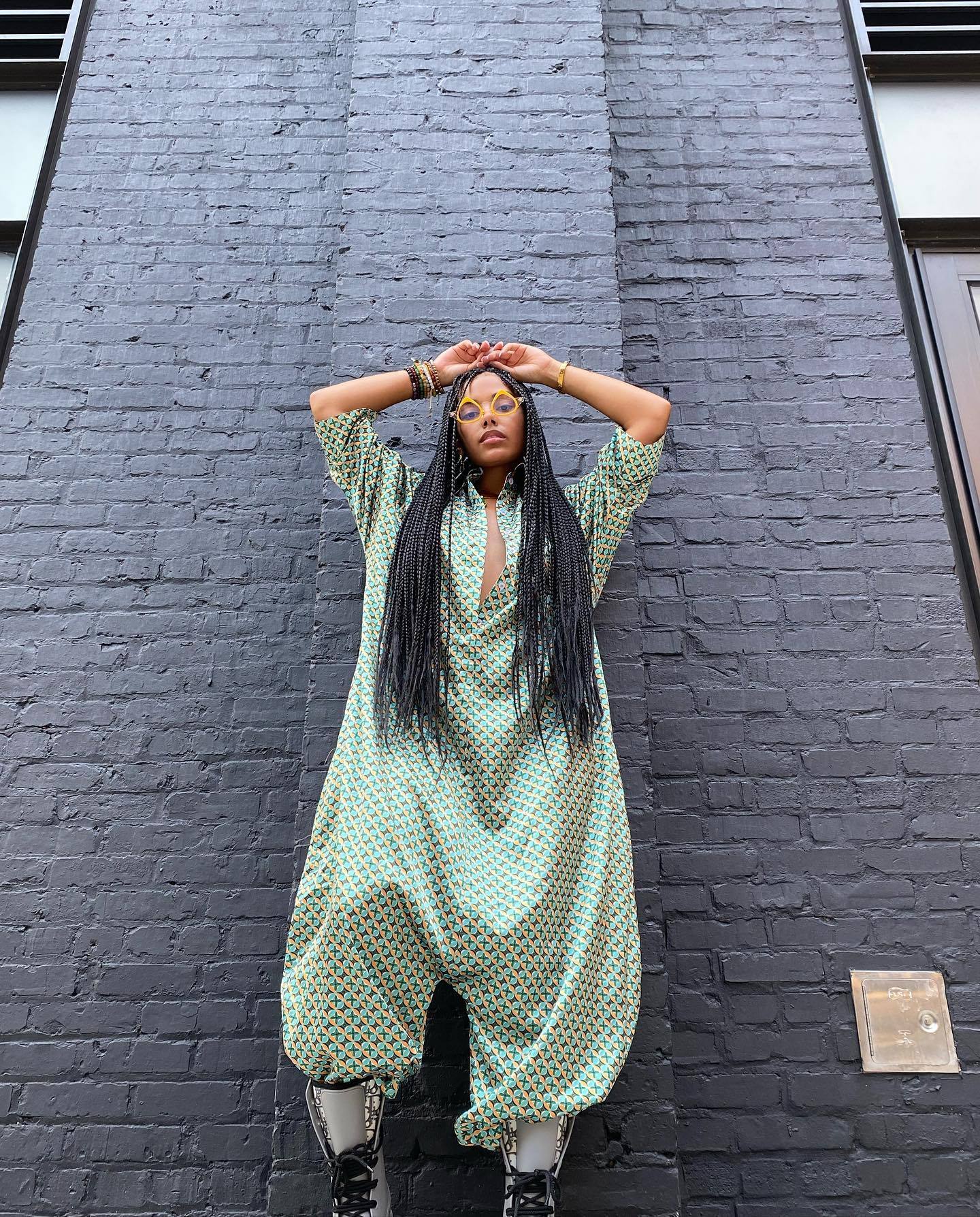 Fashionable Digital Printed Three-Quarter Sleeve  Loose Jumpsuit 5