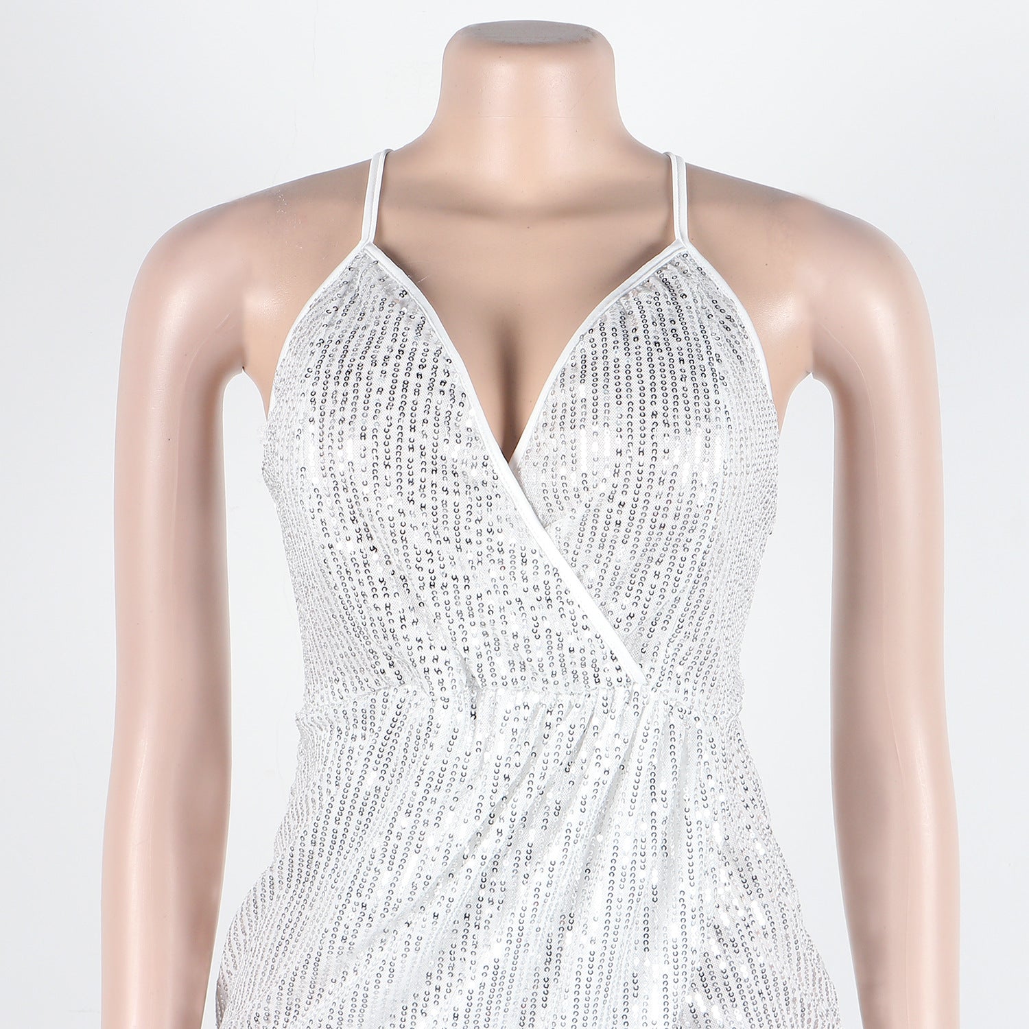 Sexy sequin strap slit dress nightclub dress 28