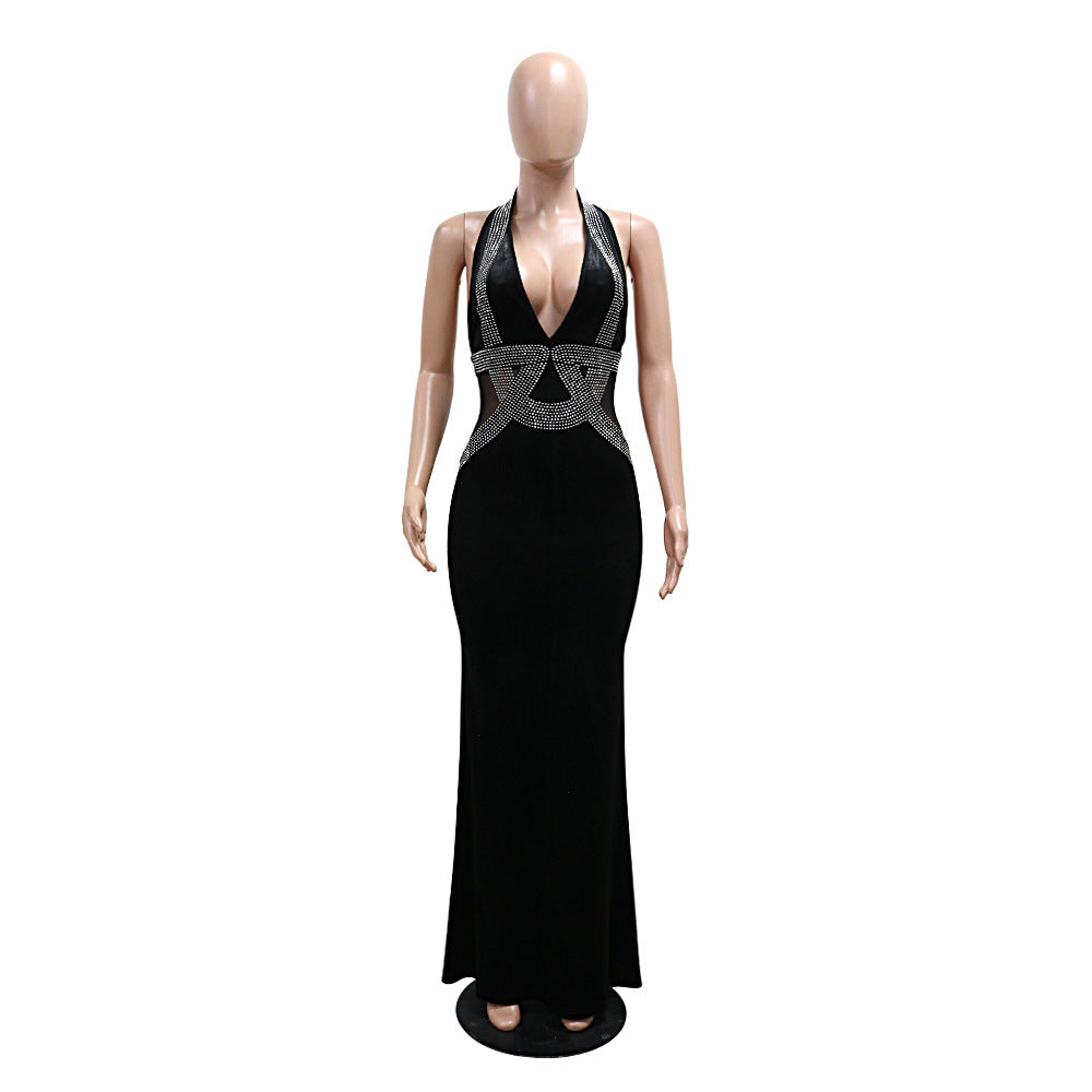 Sexy Halter Neck Low Back Fashion Sleeveless Slim Long Party Evening Dress 6