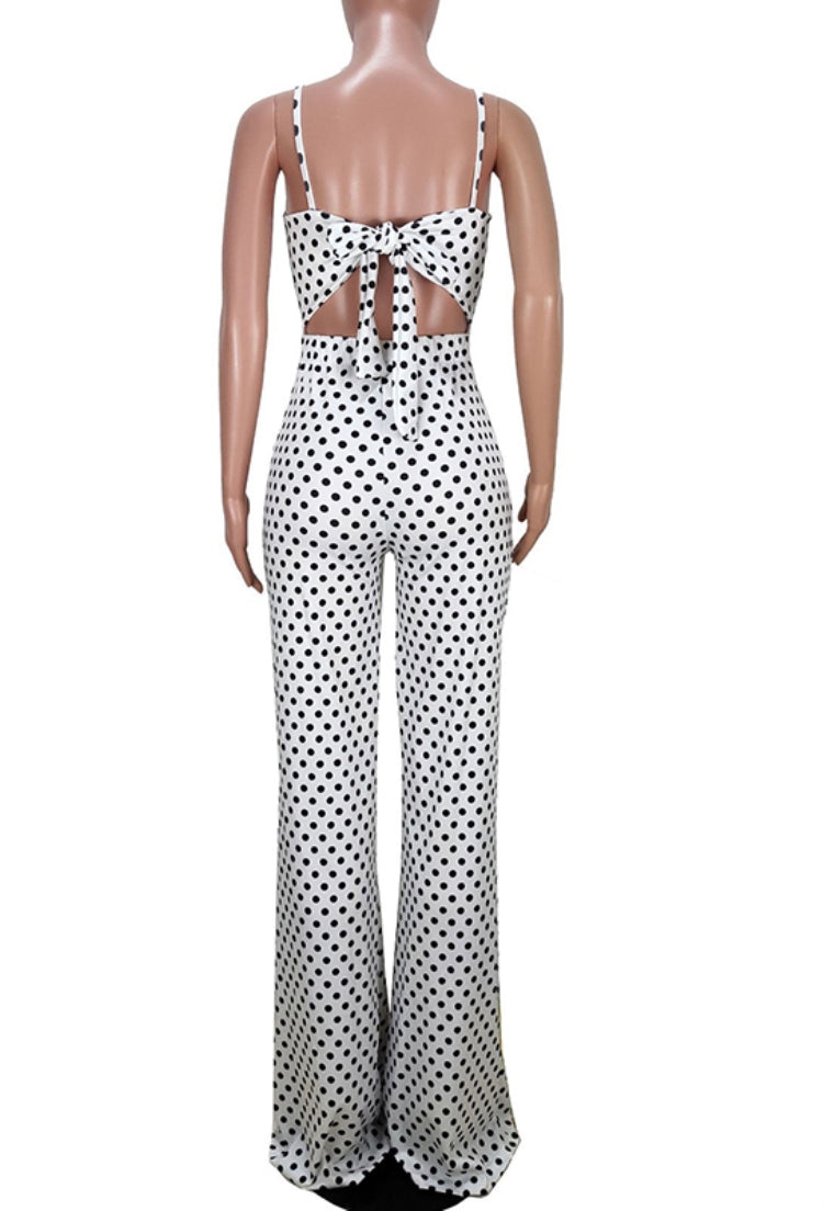 Summer Black Polka Strap Formal Jumpsuit 6