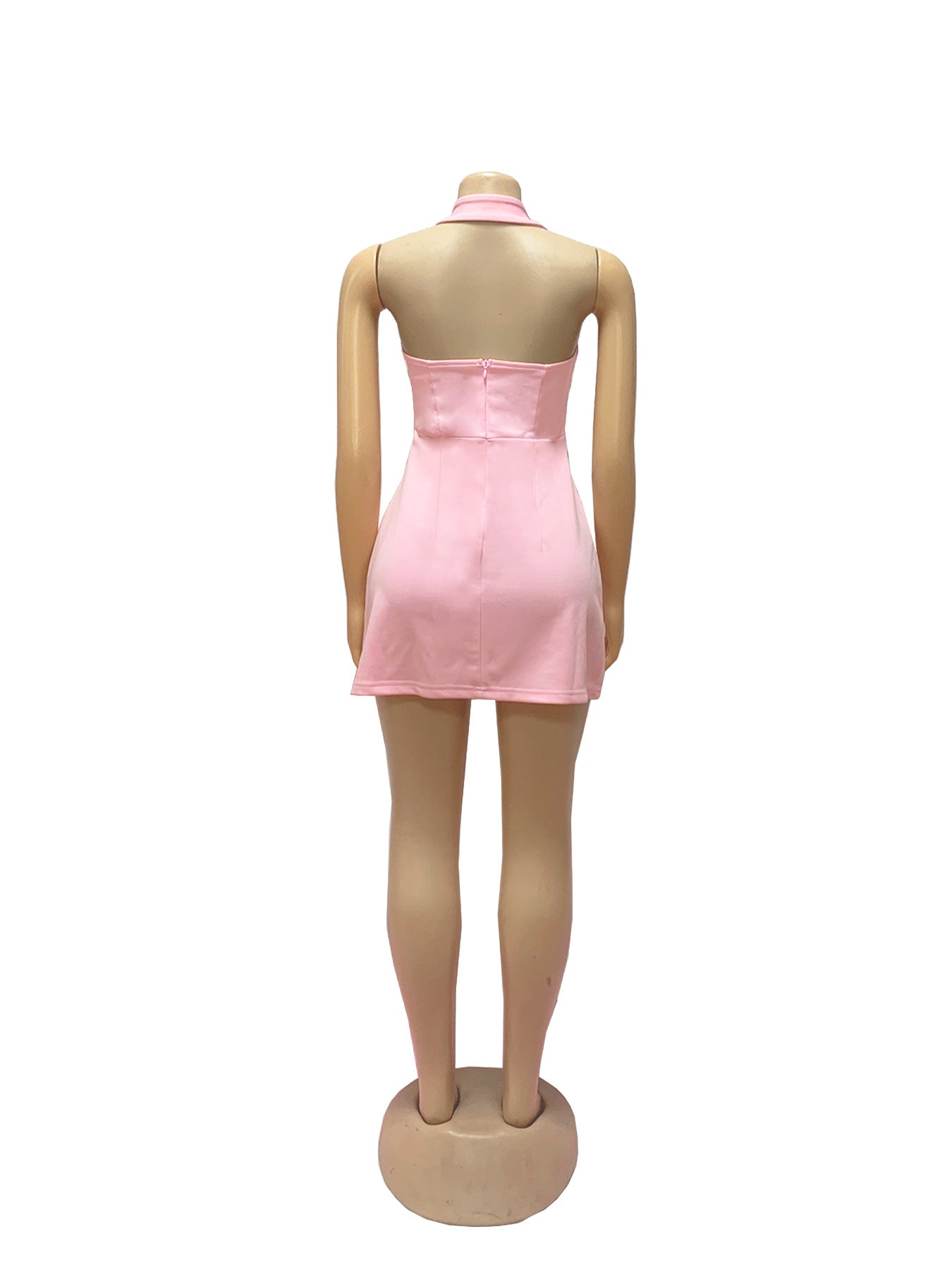 Summer Fashion Chic Strapless Halter Neck Low Back Short Dress 13