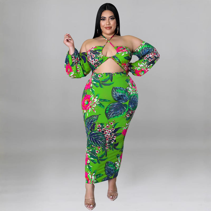 Plus Size Women summer suspender sexy strapless Cut Out Sexy dress 7