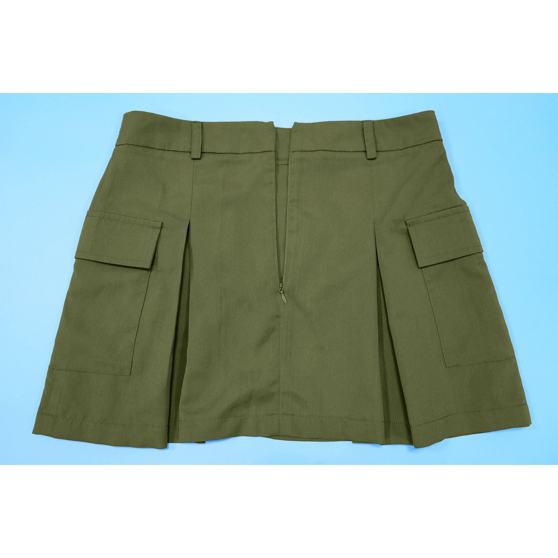 Women's Long Sleeve Zipper Top Sexy Short Skirt Two-Piece Set 20