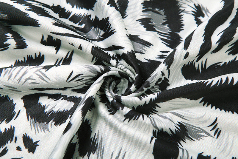 Autumn Women's Fashion Leopard Print Semi-High Neck Sexy Tight Fitting Jumpsuit 19