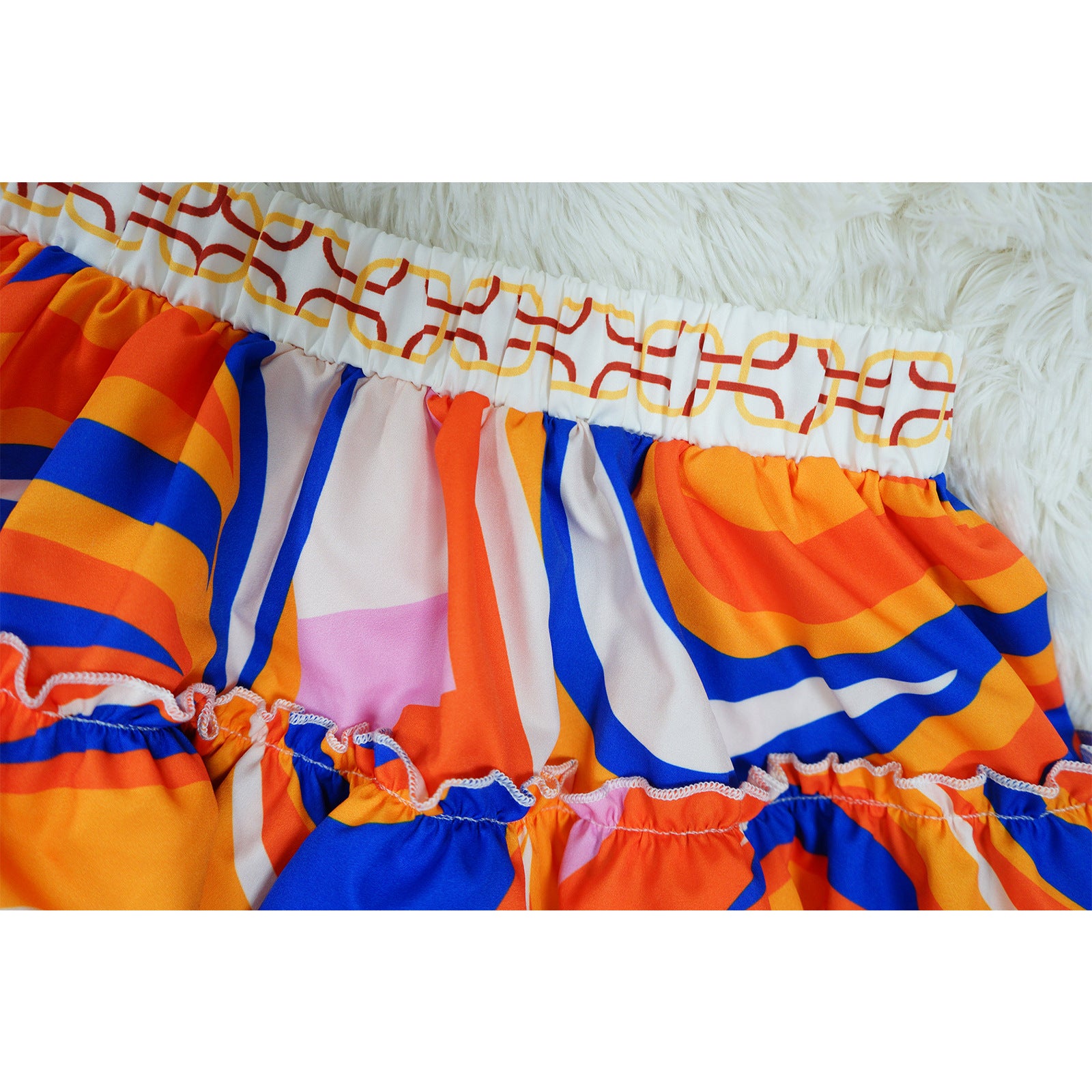 Women's Sexy Strapless Low Back Printed Two-Piece Skirt Set 16