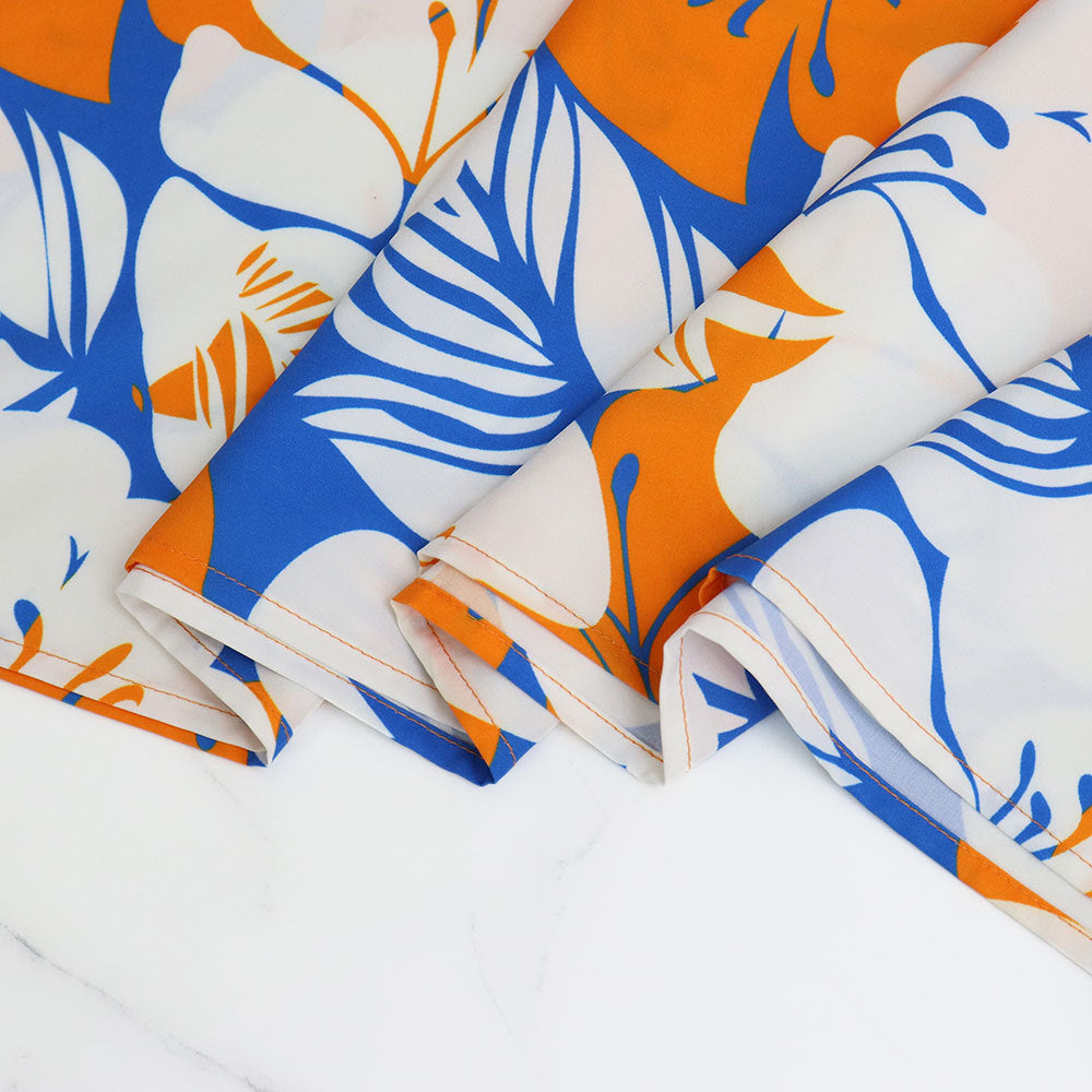 Plus Size Women V-neck Chic Bubble Short Sleeve Print Dress 9