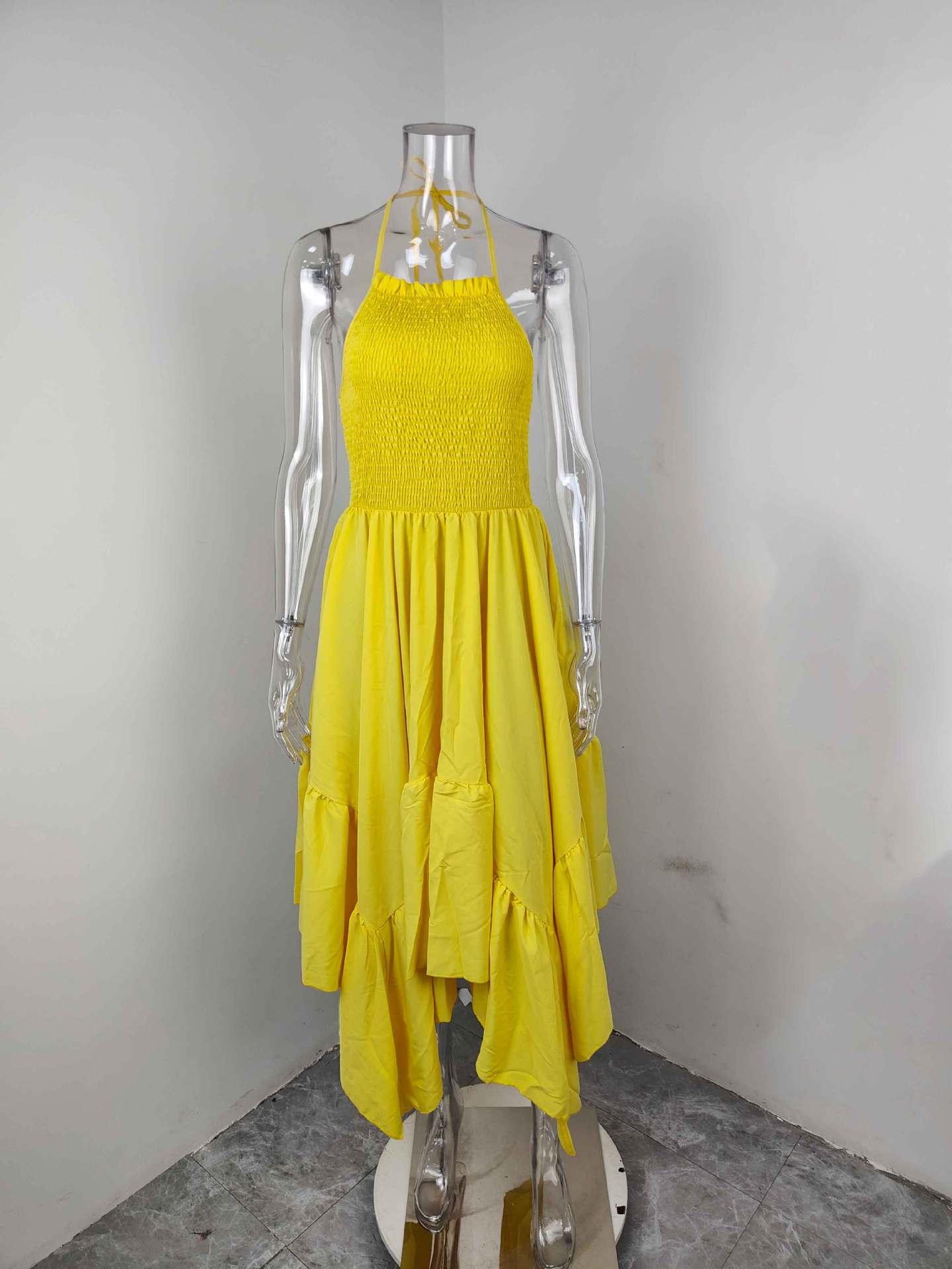 Women spring sleeveless Solid Dress 7