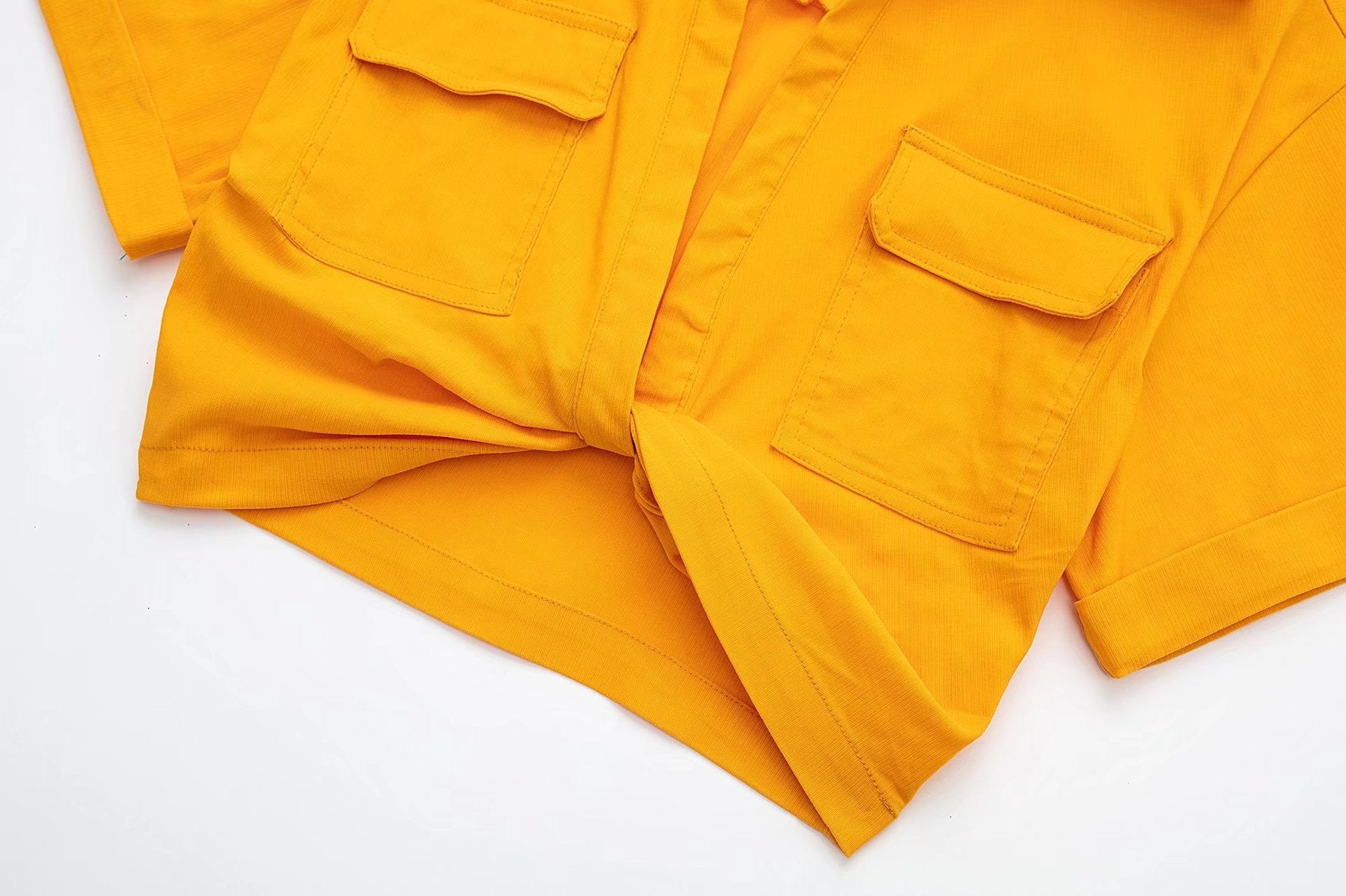 Summer Stretch Linen Blend Multicolor Short Shirt For Women 13