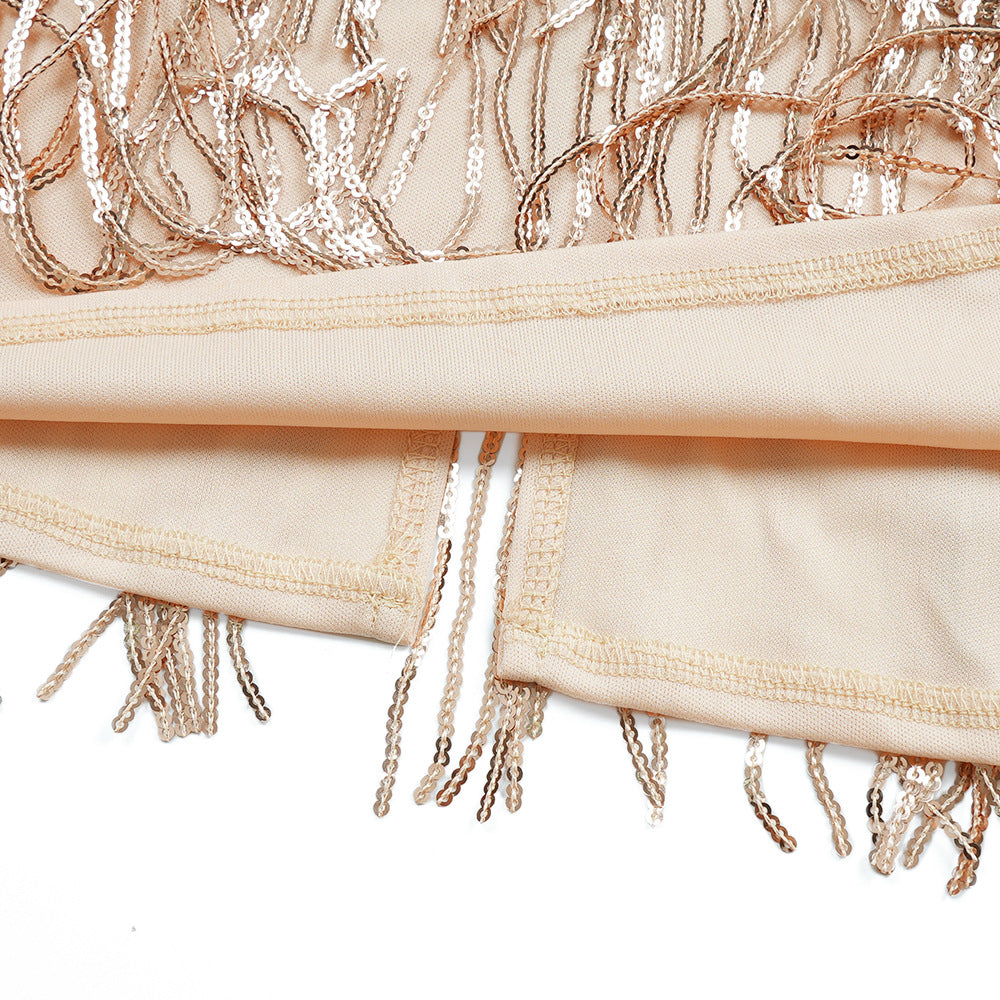 Plus-size African Women sexy tassel sequin dress 23