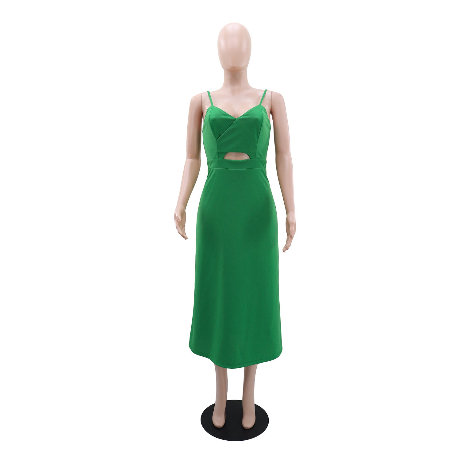 Women's Solid Color Hollow-out Sleeveless Casual Dress 4