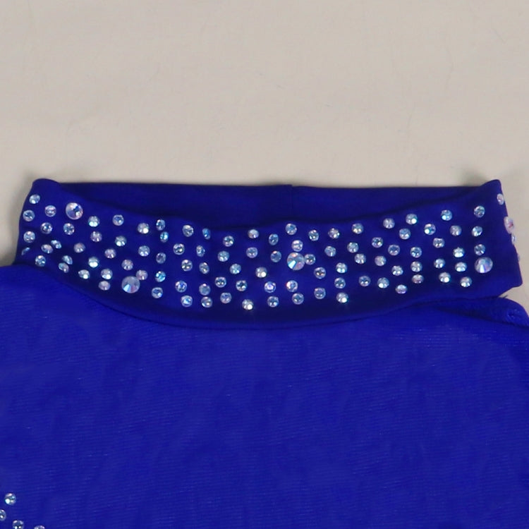 Fall Sexy Blue Sequins One Shoulder High Neck Long Dress 7