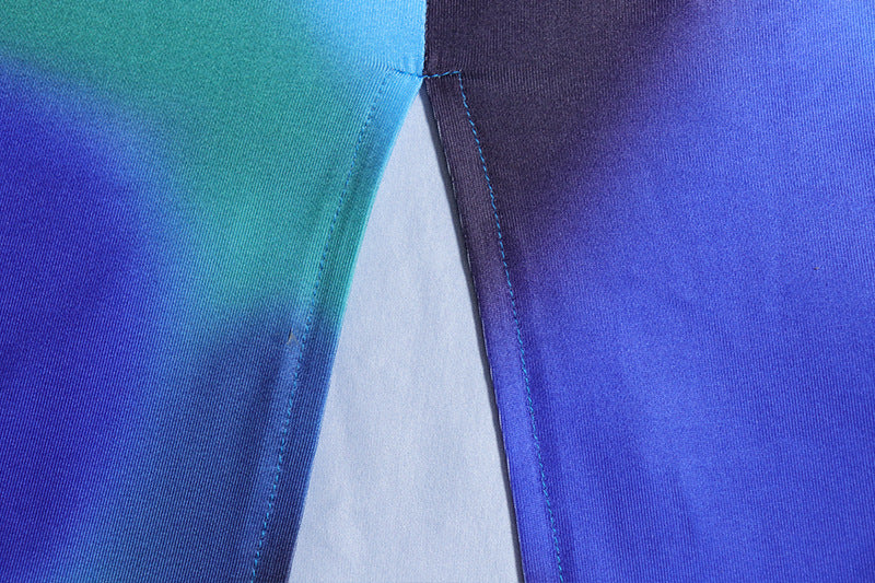 Women Printed Sleeveless Vest Top and Slit Skirt Two-piece Set 14