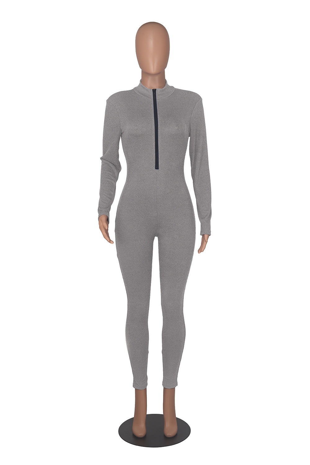 Women Fall Zip Long Sleeve Sports Jumpsuit 18