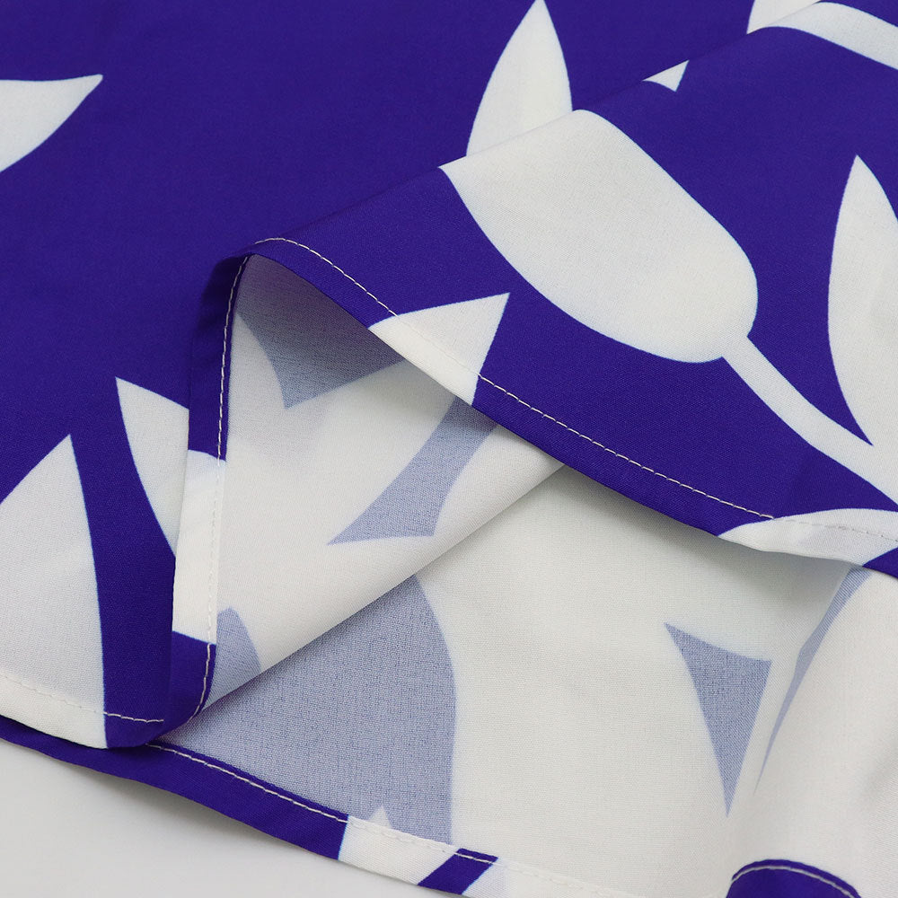 Women Chic V Neck Tie Elegant Print Ruffle Edge Long Skirt 9