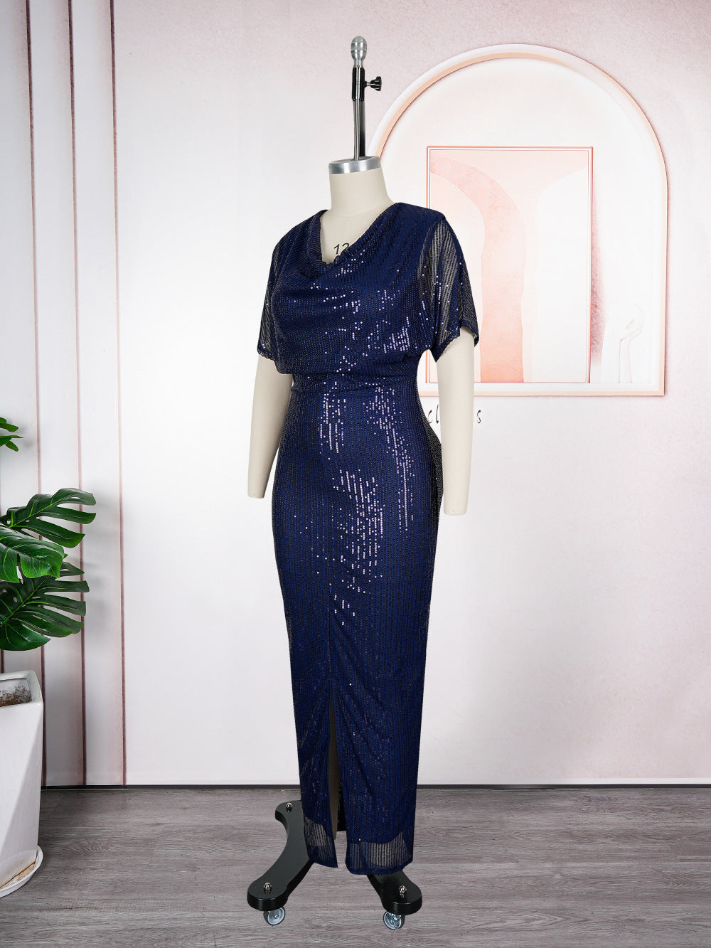 Evening Gown Formal Party African Fashion Sequin Plus Size Women's Chic Dress 14