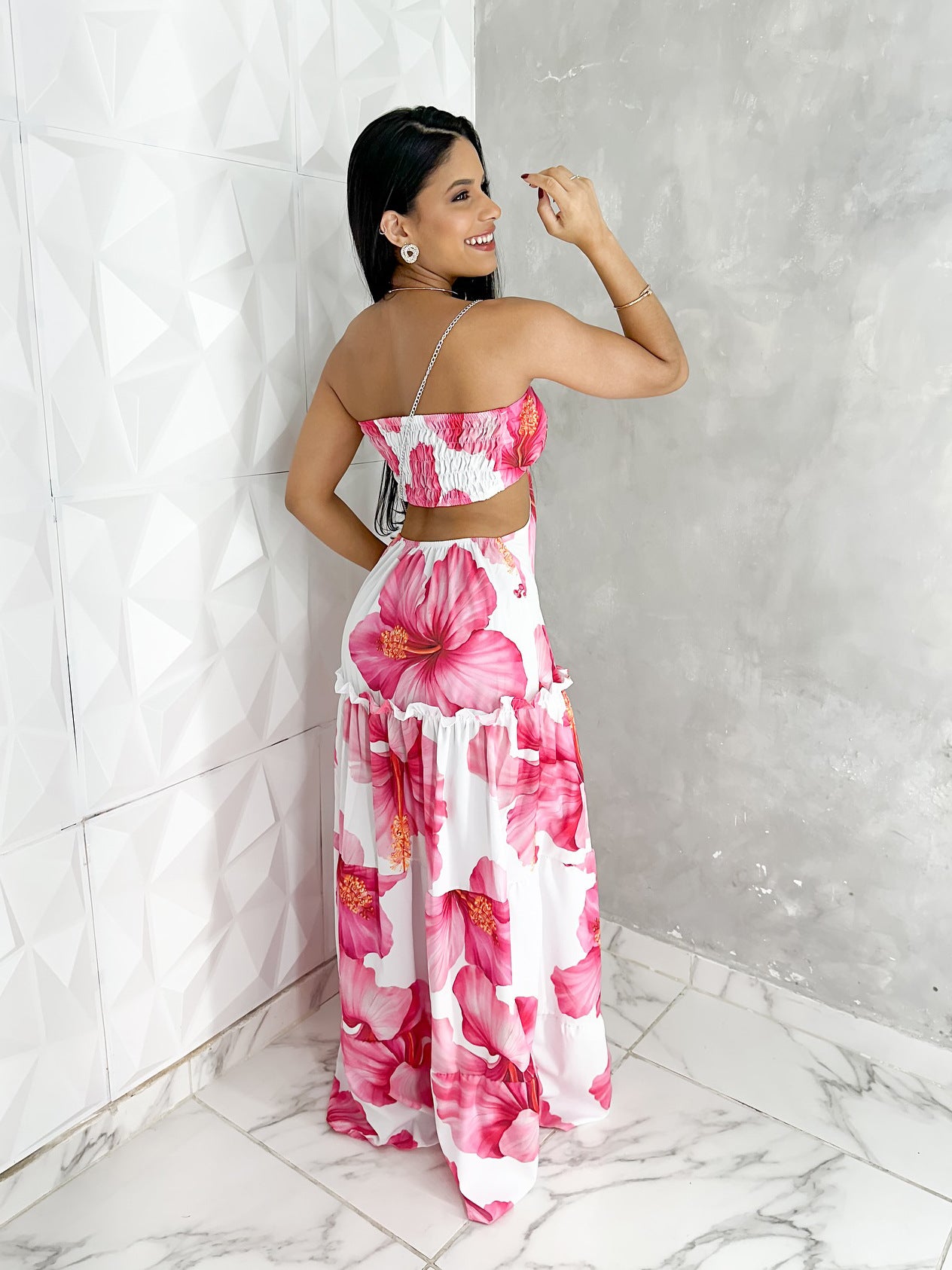 Women Printed Strapless Summer Dress 4