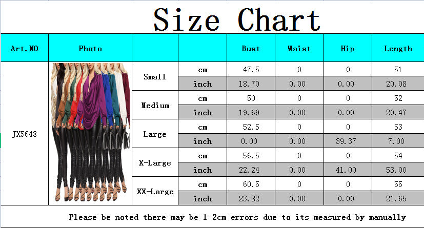 Sexy Fashion Solid Color Stretch Ladies Satin Blouse 22