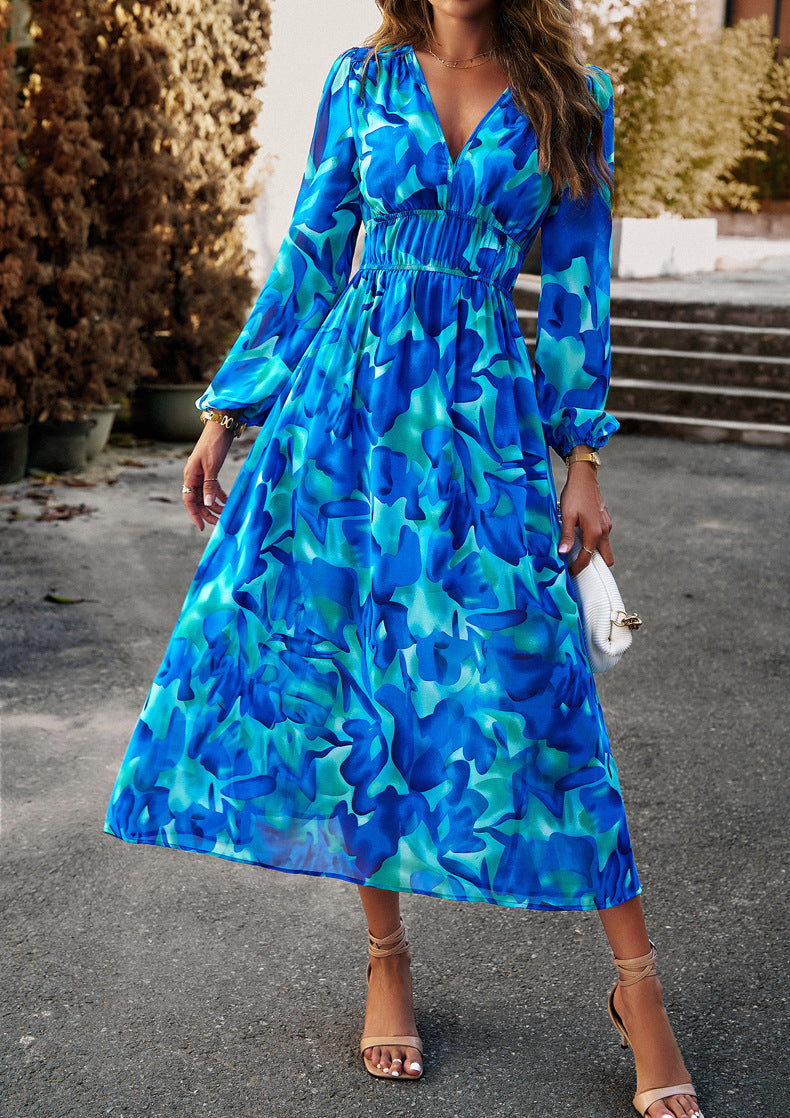 Women Fall Boho Holidays Casual Print Dress 4