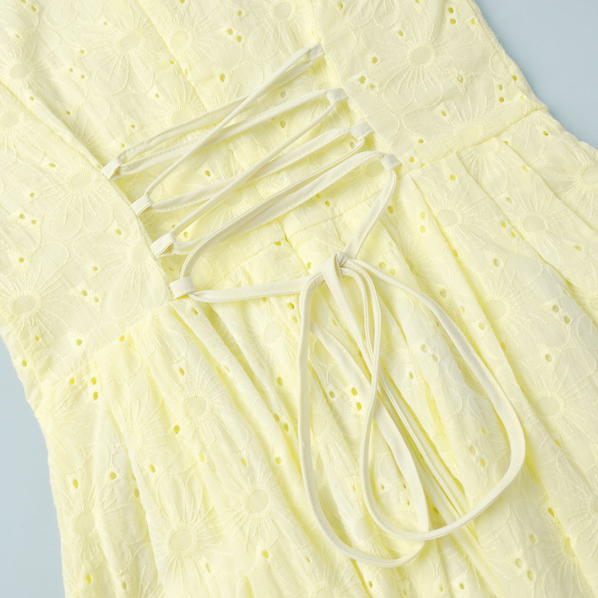 Women Summer Lace-Up Sexy Embroidered Dress 15