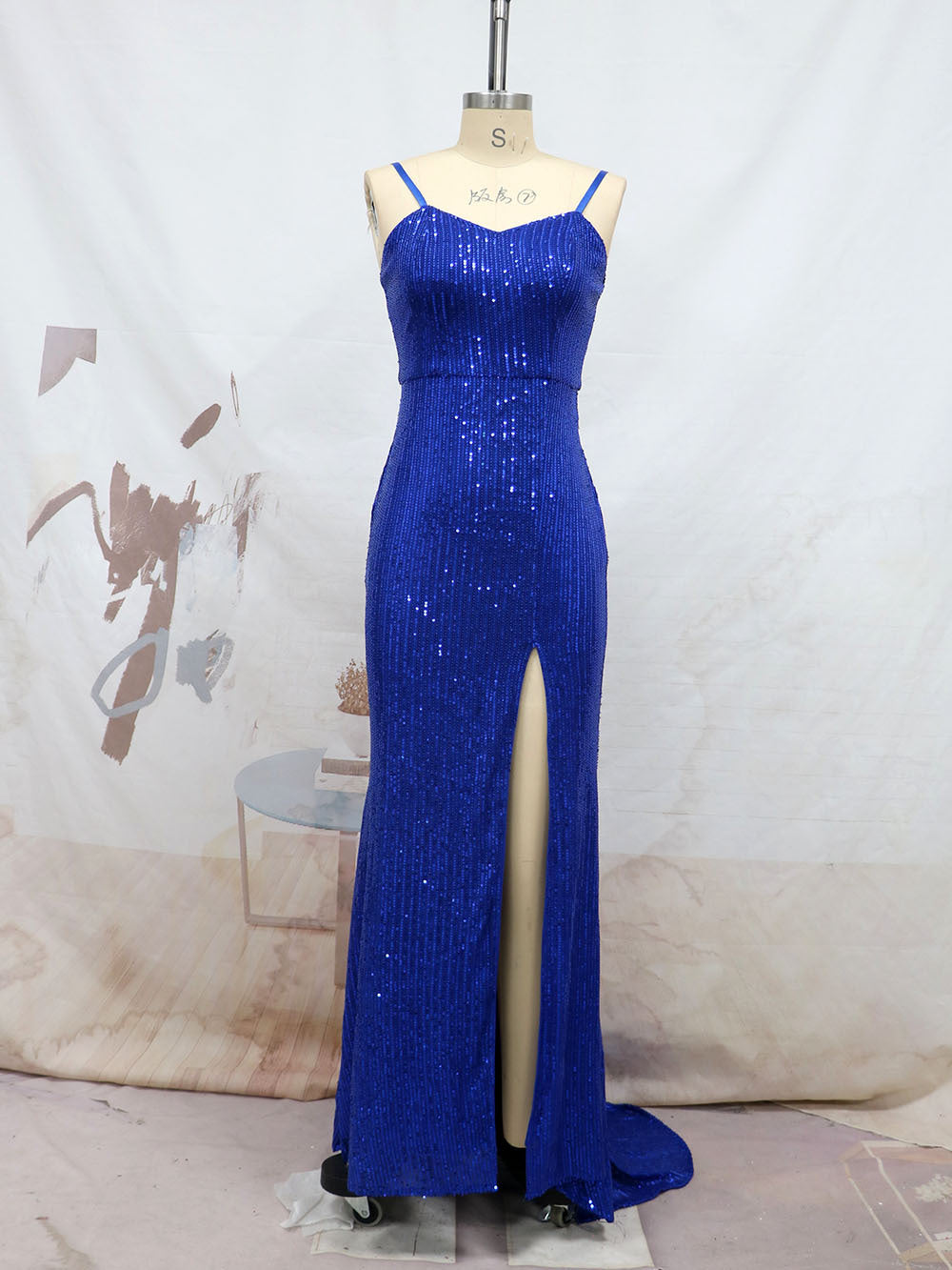 Spring and summer sling sequins slit trailing evening dress Formal Party sexy suspender dress 22