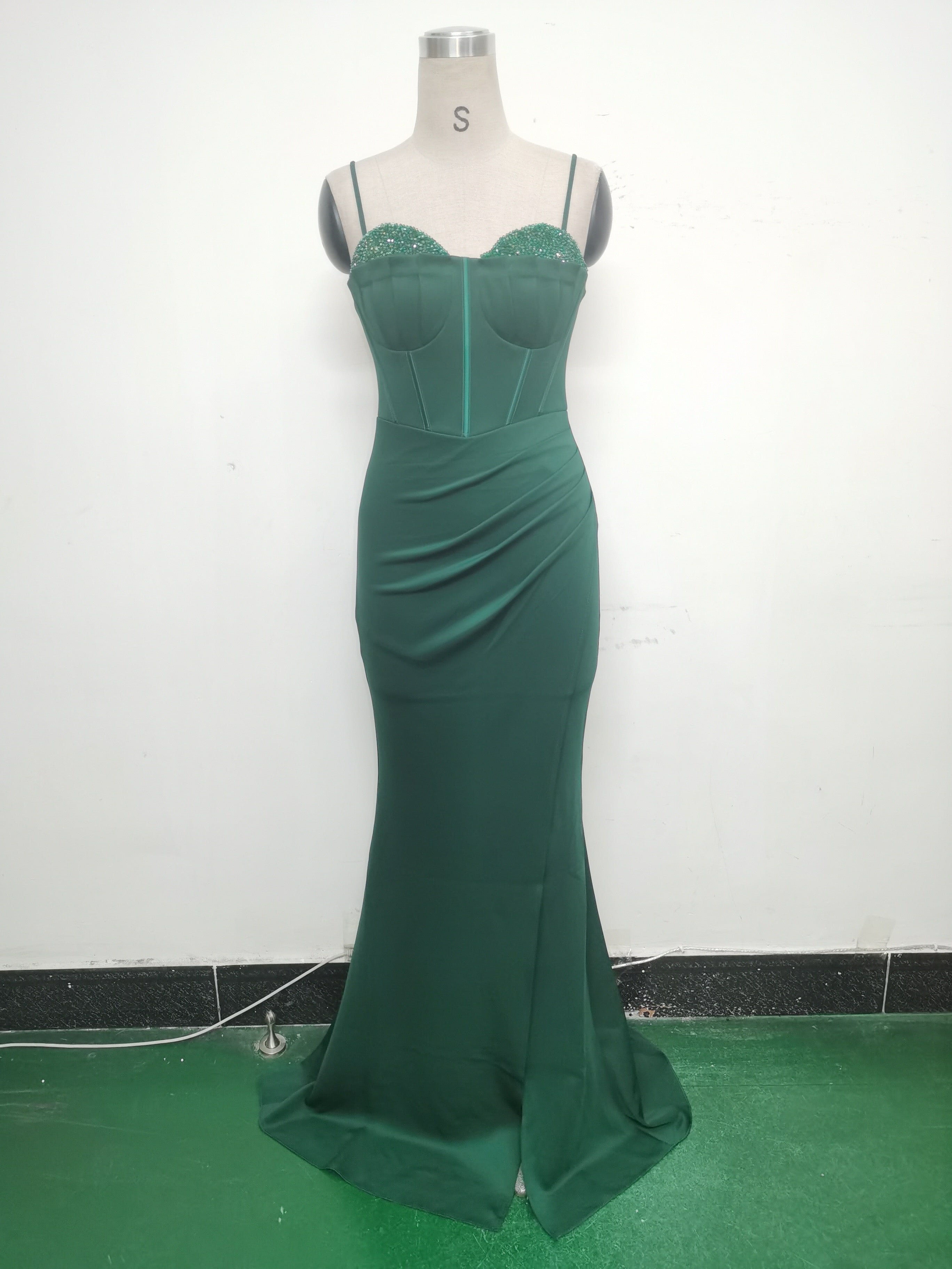 Women Fishbone Crystal Evening Dress 23