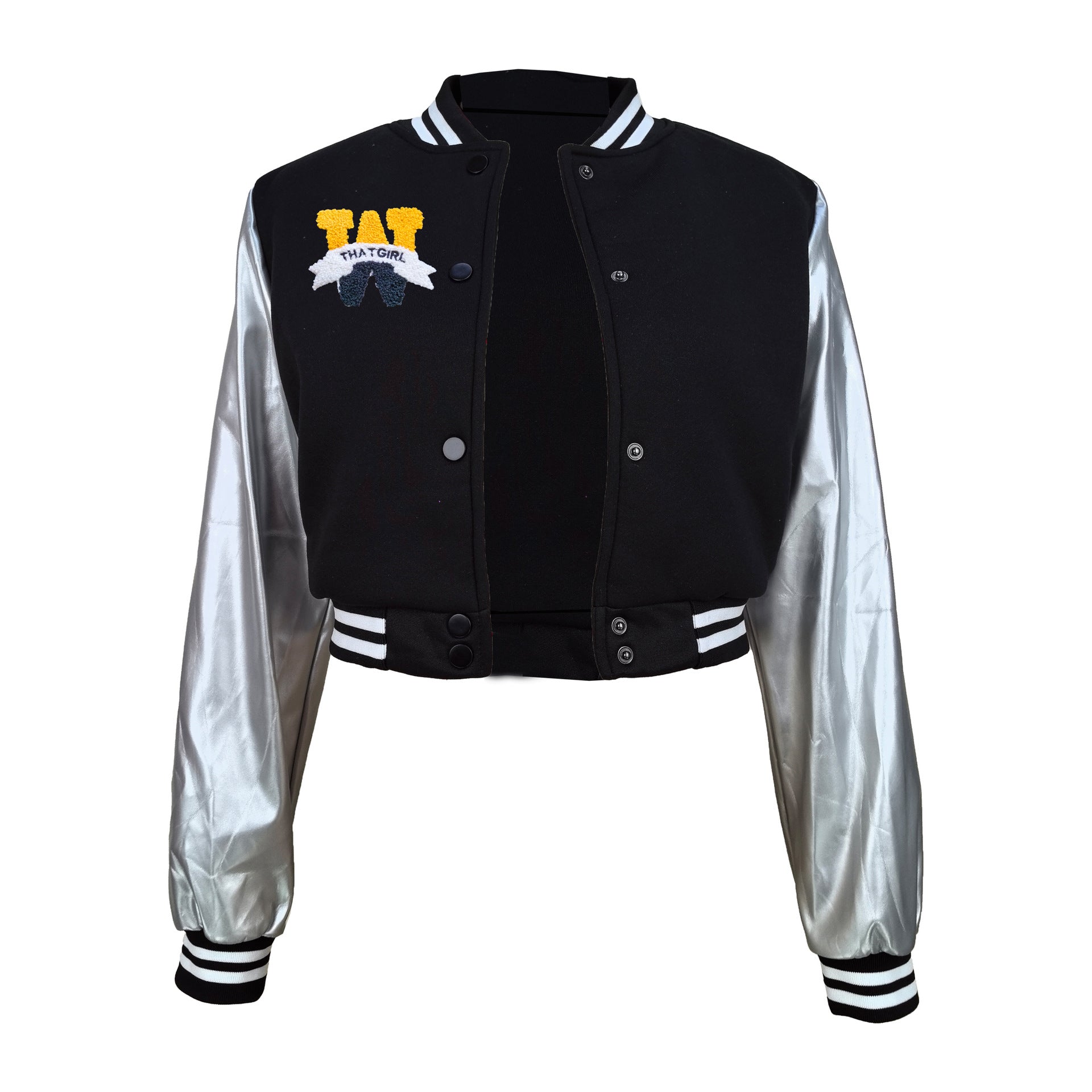 Women Embroidered Patchwork Baseball Jacket 8
