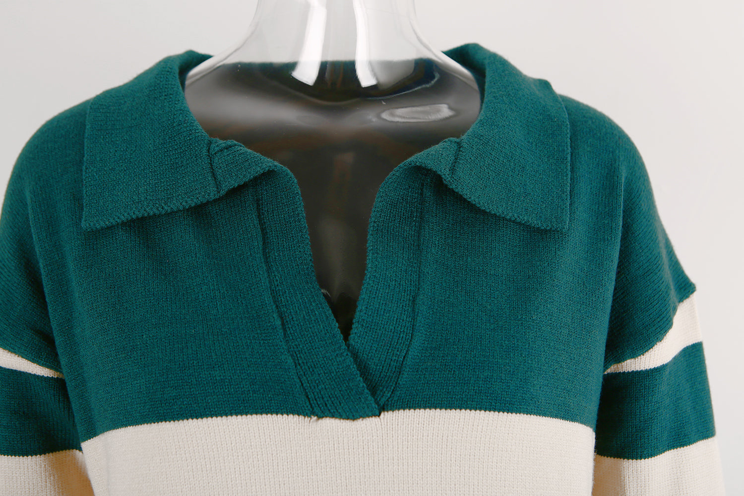 Plus Size Women Stripe Patchwork Sweater 10