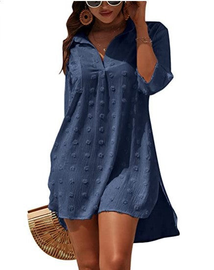 Chiffon Shirt Jacquard Loose Women's Casual Blouse 23