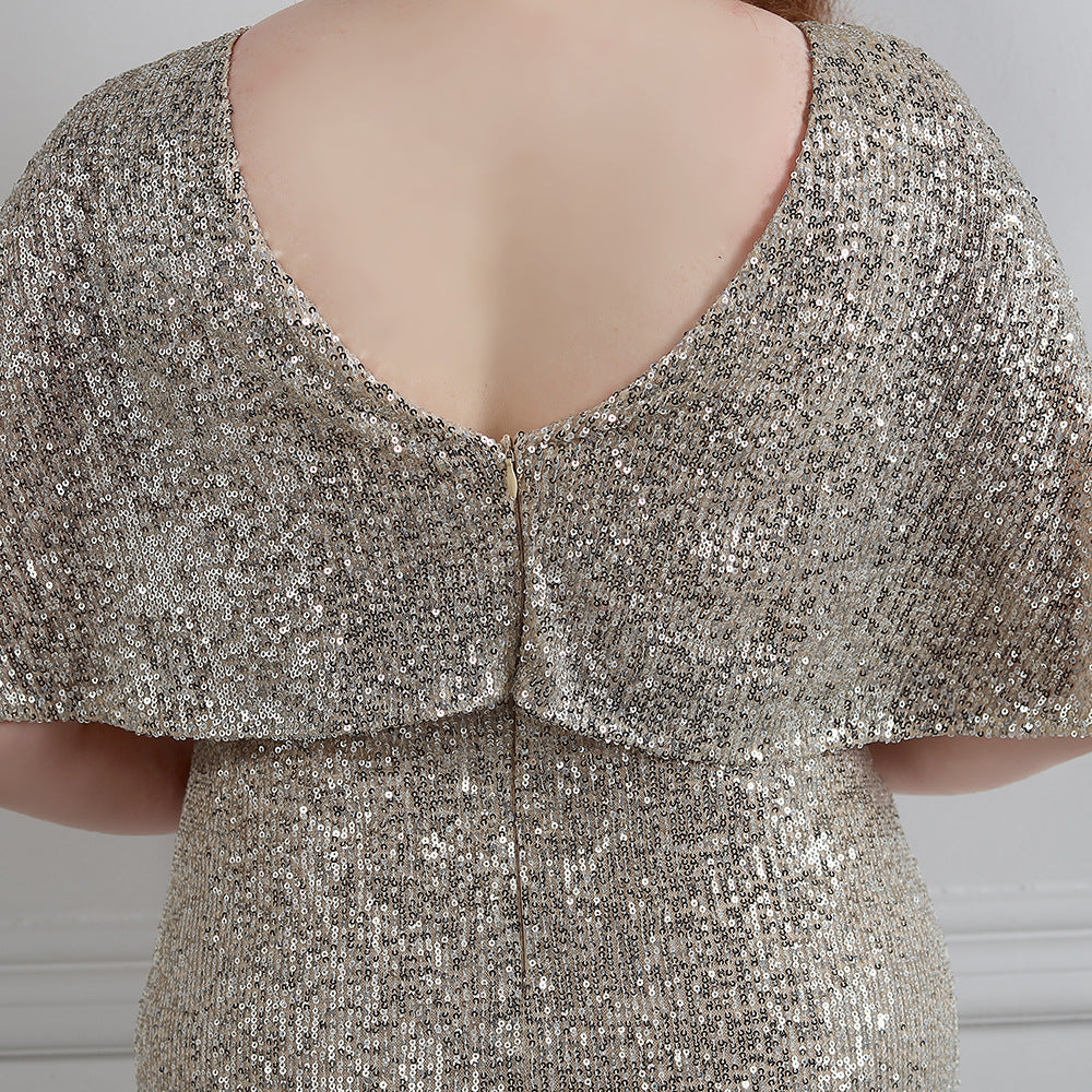Spring and Summer Plus-Size Long Sequin Formal Party Evening Dress 28