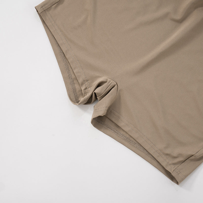 Women Stand Collar Contrast Patchwork Long Sleeve Finger Zipper Top Knot Shorts Two-Piece Set 31