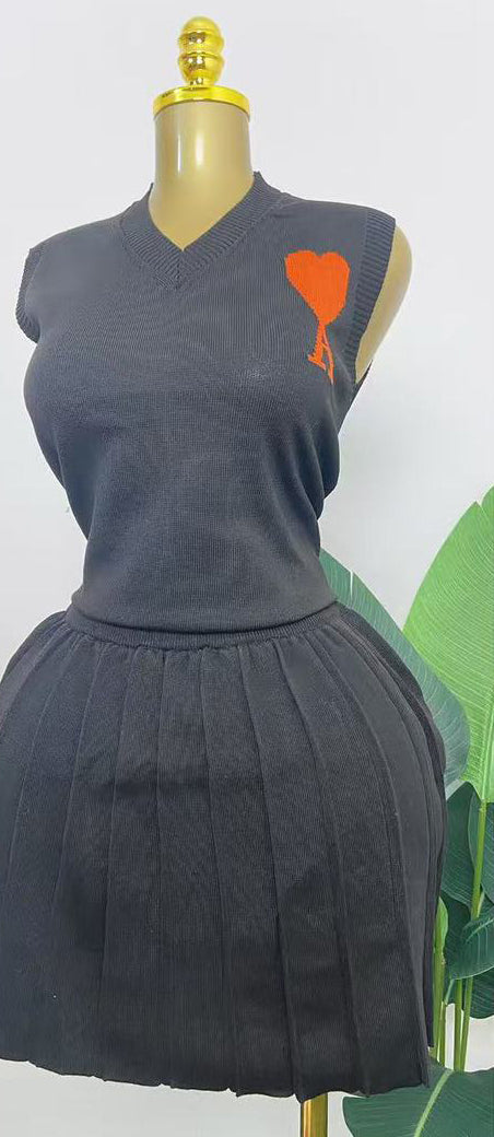 Summer Knitting Two-Piece Skirt Set 5