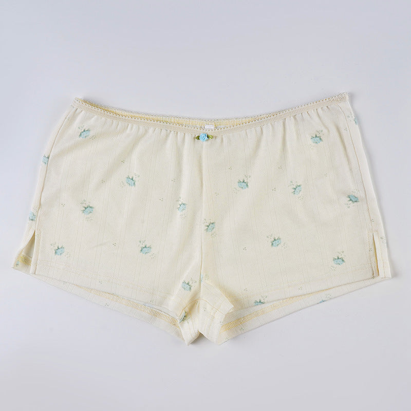 Women Floral Contrast Comfortable Crop Suspender Top and Shorts Two-piece Set 19