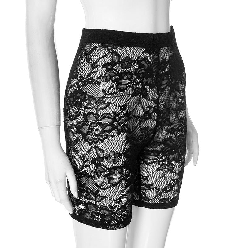 Sexy Lace Basic See-Through Stretchy Shorts for Women 8