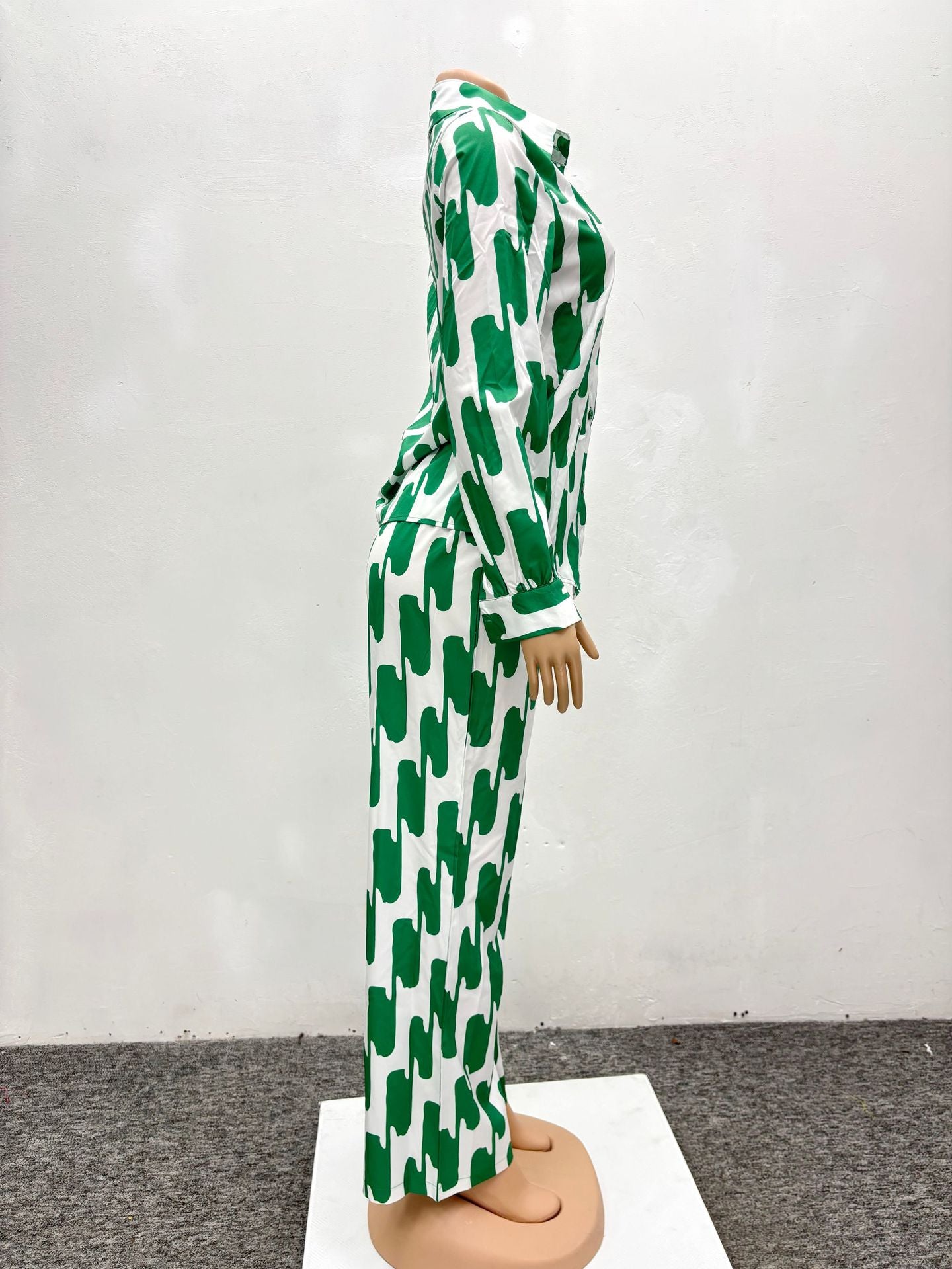 African Suit Women Loose Long Sleeve Shirt Trousers Women Autumn Casual Two-Piece Set 8