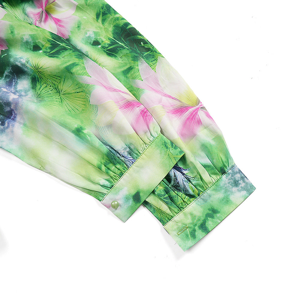 Plus-size African Women ruffled print beaded belt dress 14