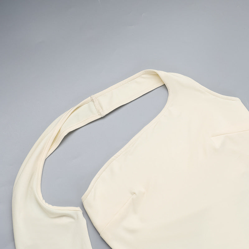 Women Fall Sexy Hollow One Sleeve Slit Dress 9