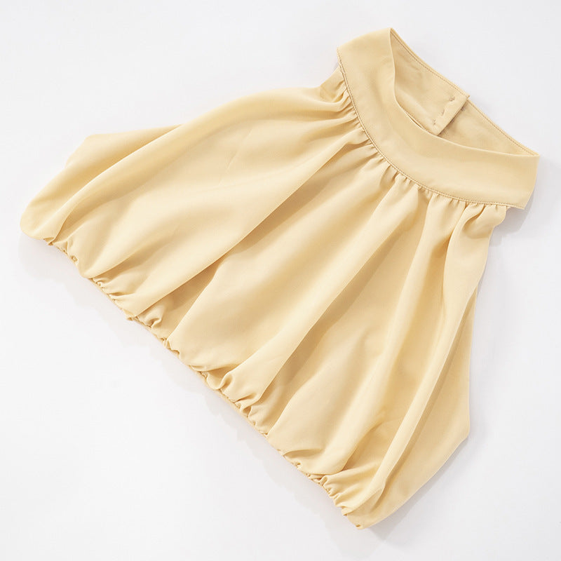 Women's Summer Solid Color Sexy Low Back Halter Neck Crop Top Sexy Short Skirt Set 11