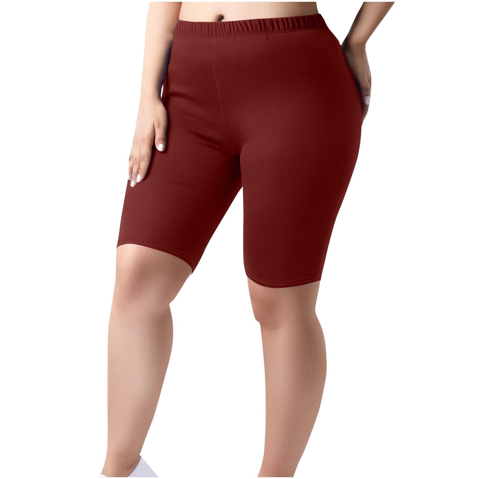 Women's Trousers Knee-Length Shorts Plus Size Elastic Waist Casual Pants 5